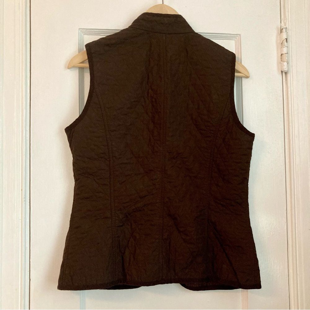 Talbots Quilted Zip-Up Vest Chocolate Brown Women’s Small - Picture 4 of 6
